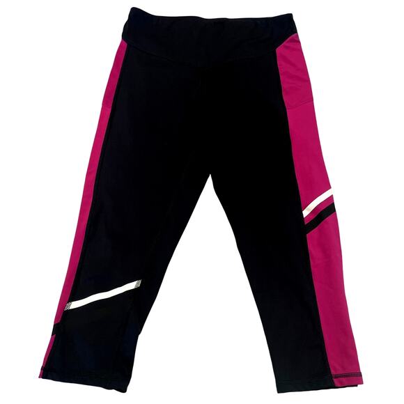 Champion women's capri leggings Large black and pink athletics work gear fall - Picture 1 of 10